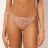 String-Bikinihose aus glänzendem Satin
