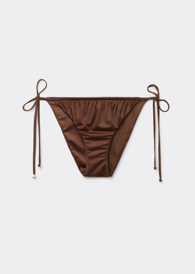 String-Bikinihose aus glänzendem Satin