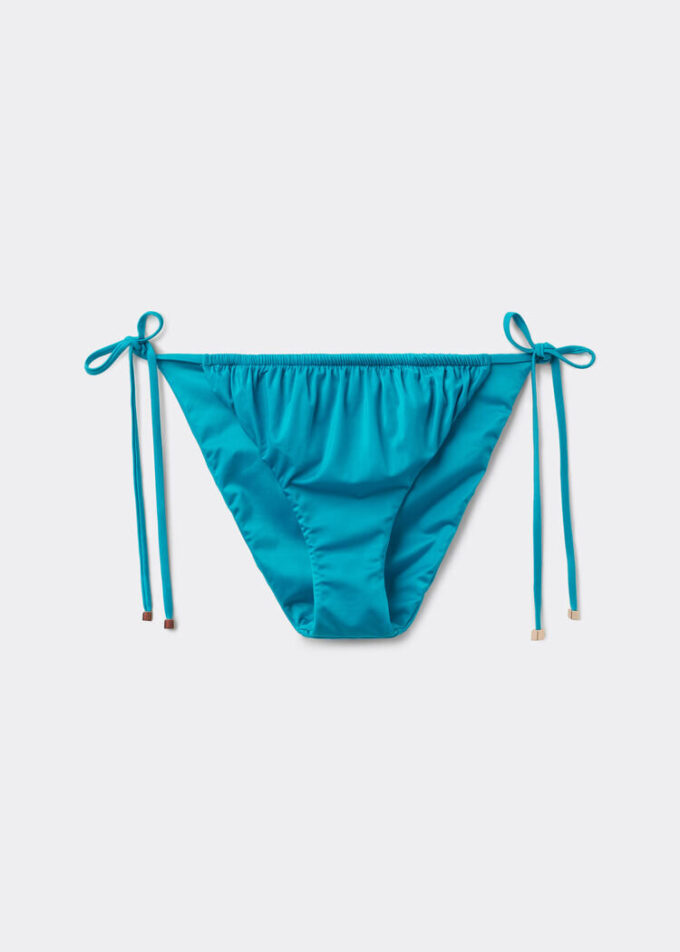 String-Bikinihose aus glänzendem Satin
