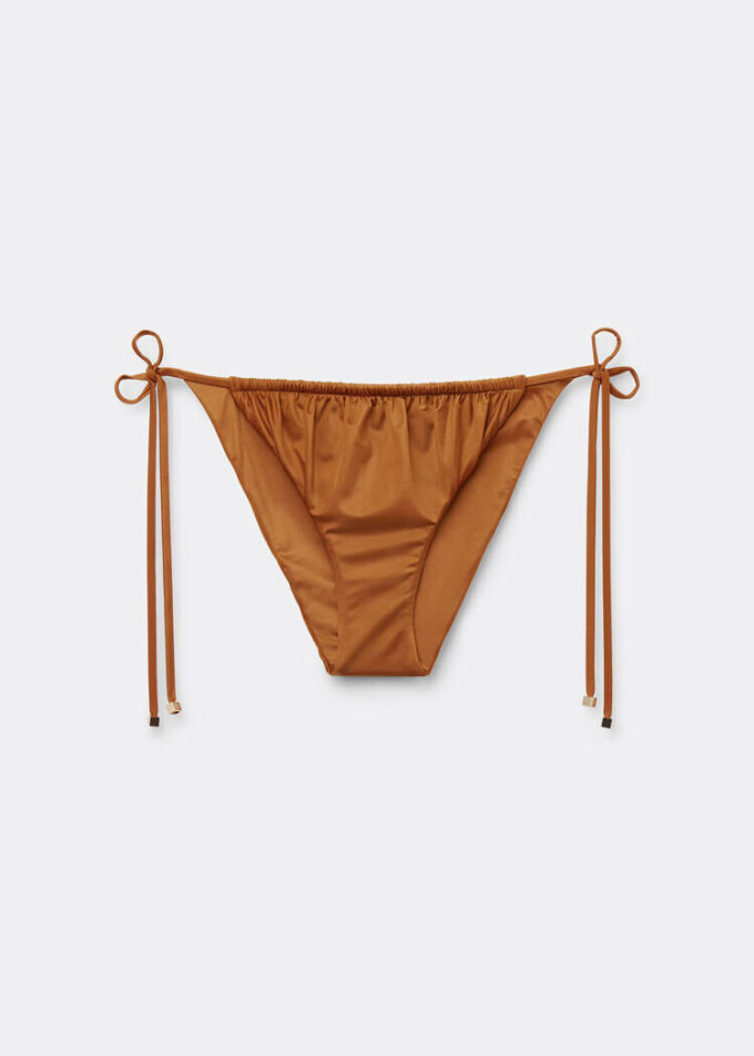 String-Bikinihose aus glänzendem Satin