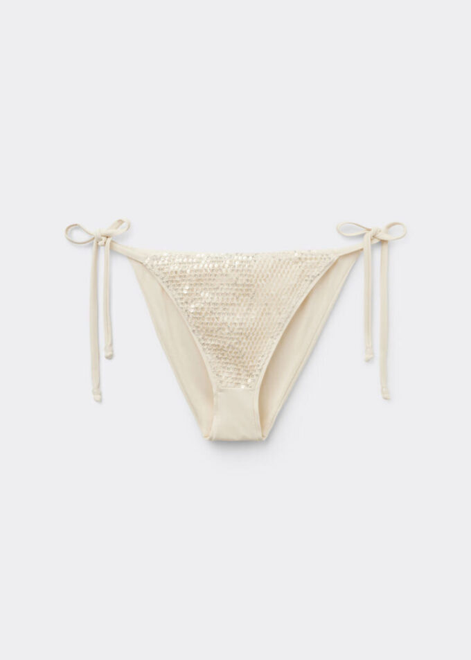 String-Bikinihose aus Pailletten-Netz
