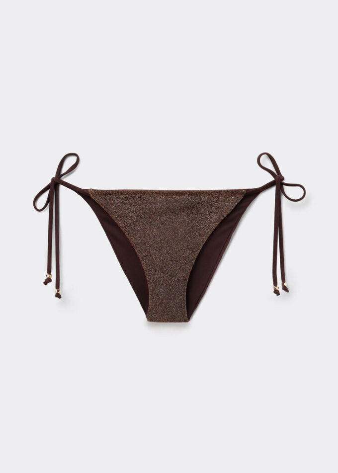 String-Bikinihose „Brown Glitter“