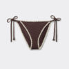 String-Bikinihose mit zweifarbiger Stickerei