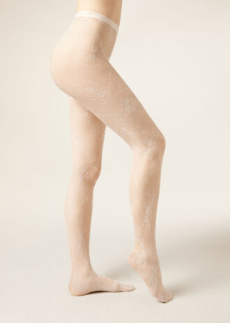 Strumpfhose mit Blumenmuster