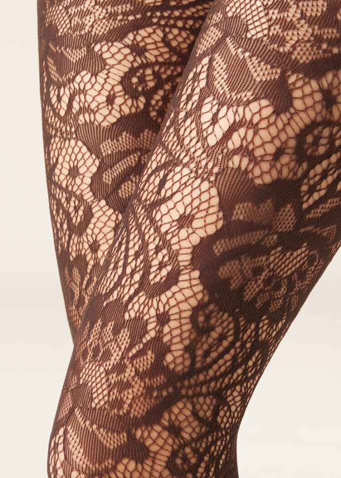 Strumpfhose mit Blumenmuster