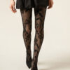 Strumpfhose mit großflächigem Blumenmuster