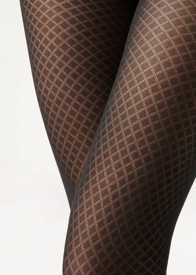 Strumpfhose mit Rautenmuster