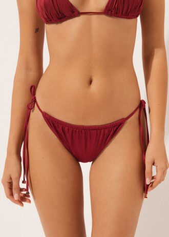 Tanga-Bikinihose aus glänzendem Satin