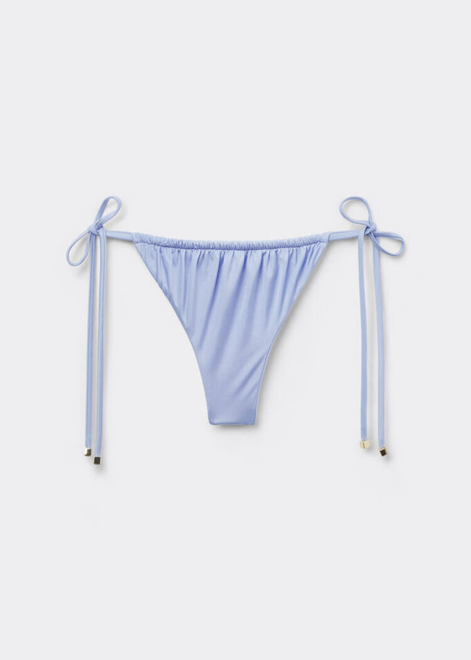 Tanga-Bikinihose aus glänzendem Satin
