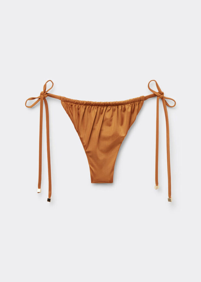 Tanga-Bikinihose aus glänzendem Satin
