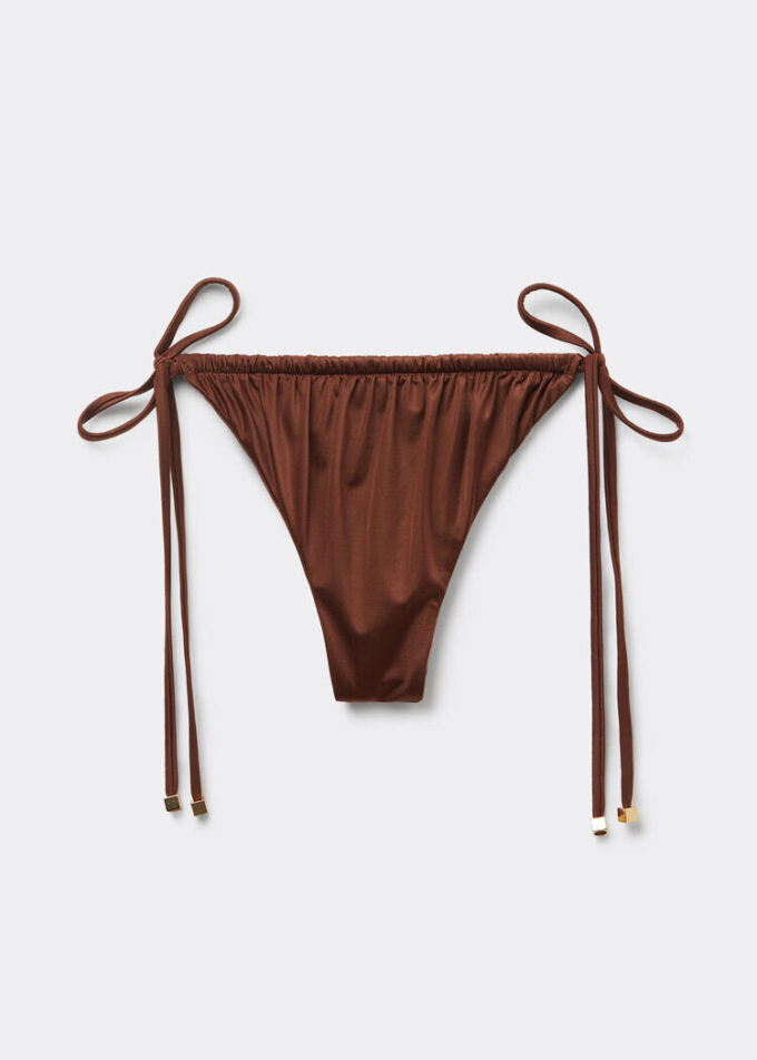 Tanga-Bikinihose aus glänzendem Satin