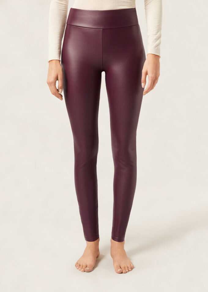 Thermal-Leggings aus Kunstleder