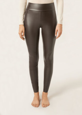 Thermal-Leggings aus Kunstleder