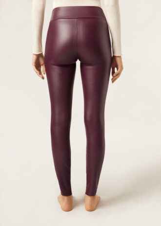Thermal-Leggings aus Kunstleder