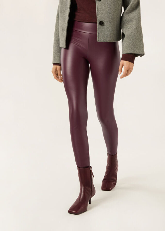 Thermal-Leggings aus Kunstleder