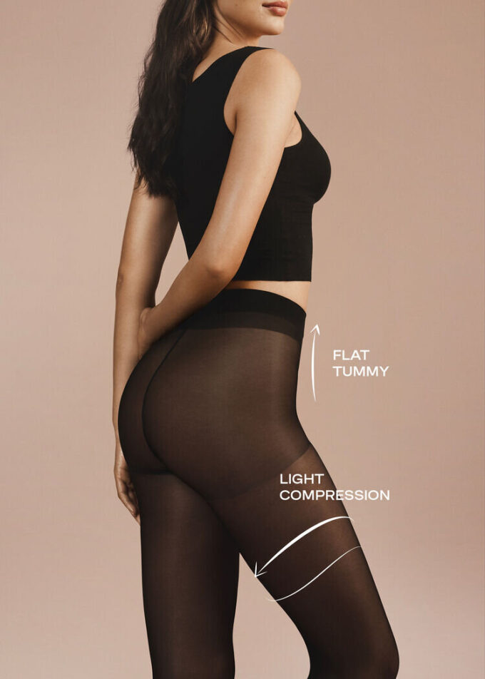 Transparente 30-Denier-Strumpfhose mit Control Top-Oberteil