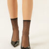 Transparente kurze Socken mit Strasssteinen