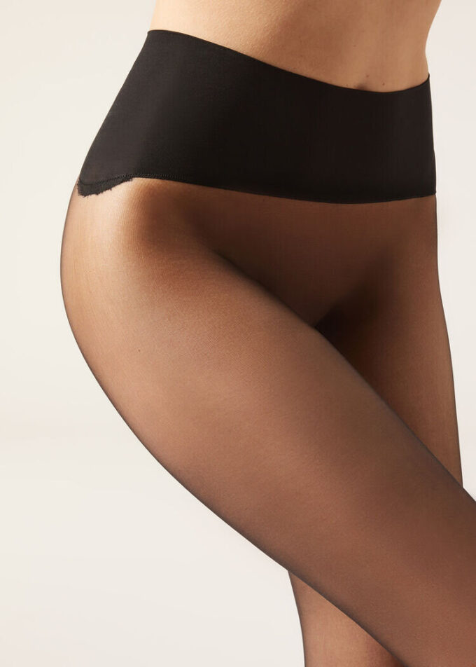 Transparente, matte Strumpfhose mit Make-up-Effekt, 15 Denier