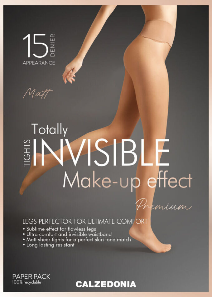 Transparente, matte Strumpfhose mit Make-up-Effekt, 15 Denier