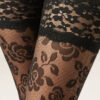 Transparente Overknee-Strümpfe mit Blumenmuster