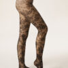 Transparente Strumpfhose mit Blumenmuster
