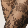 Transparente Strumpfhose mit Blumenmuster