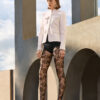 Transparente Strumpfhose mit Blumenmuster