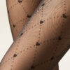 Transparente Strumpfhose mit Herzchen