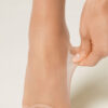 Transparente Strumpfhose mit offener Spitze