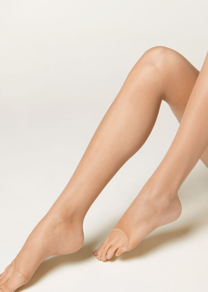 Transparente Strumpfhose mit offener Spitze