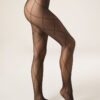 Transparente Strumpfhose mit Rautenmuster