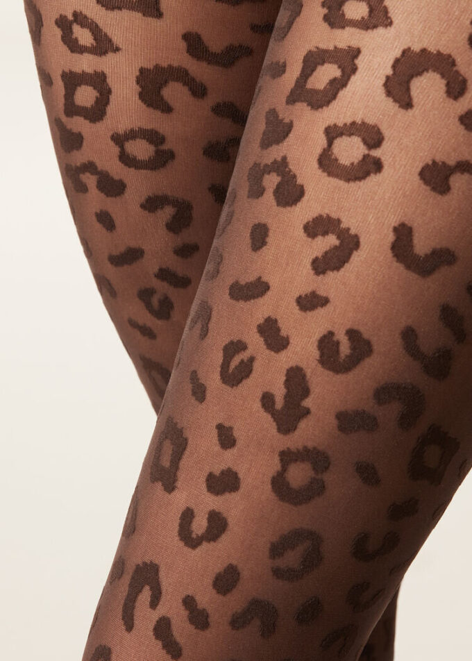 Transparente Strumpfhose mit Tiermuster, 30 Denier