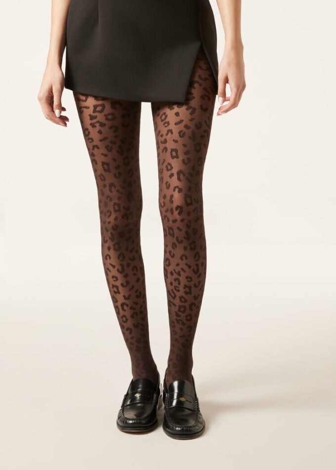 Transparente Strumpfhose mit Tiermuster, 30 Denier