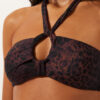 Trägerloses Bikini-Oberteil in dunklem Animal-Print