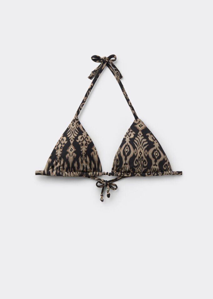 Triangel-Bikinioberteil „Golden Ethnic“