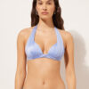 Triangel-Bikinioberteil mit abgestufter Polsterung, glänzender Satin