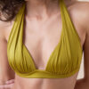 Triangel-Bikinioberteil mit abgestufter Polsterung, glänzender Satin