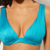 Triangel-Bikinioberteil mit abgestufter Polsterung, glänzender Satin