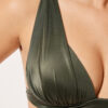 Triangel-Bikinioberteil mit abgestufter Polsterung, glänzender Satin
