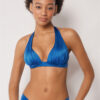 Triangel-Bikinioberteil mit abgestufter Polsterung, glänzender Satin