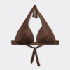 Triangel-Bikinioberteil mit abgestufter Polsterung, glänzender Satin