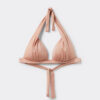 Triangel-Bikinioberteil mit abgestufter Polsterung, glänzender Satin