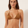 Triangel-Bikinioberteil mit herausnehmbaren Polstern aus glänzendem Satin