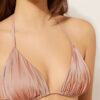 Triangel-Bikinioberteil mit herausnehmbaren Polstern aus glänzendem Satin