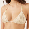 Triangel-Bikinioberteil mit herausnehmbaren Polstern aus glänzendem Satin