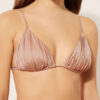 Triangel-Bikinioberteil mit herausnehmbaren Polstern aus glänzendem Satin
