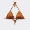 Triangel-Bikinioberteil mit herausnehmbaren Polstern aus glänzendem Satin