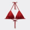 Triangel-Bikinioberteil mit herausnehmbaren Polstern aus glänzendem Satin