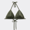 Triangel-Bikinioberteil mit herausnehmbaren Polstern aus glänzendem Satin