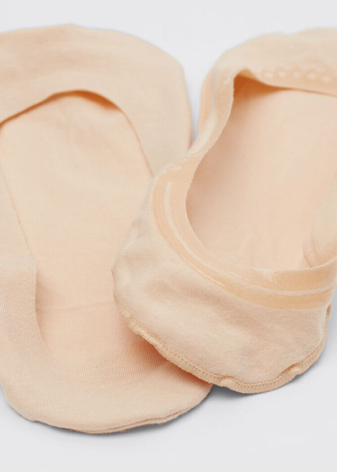 Unsichtbare Damensocken aus Baumwolle mit Silikonrand